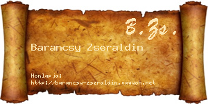 Barancsy Zseraldin névjegykártya